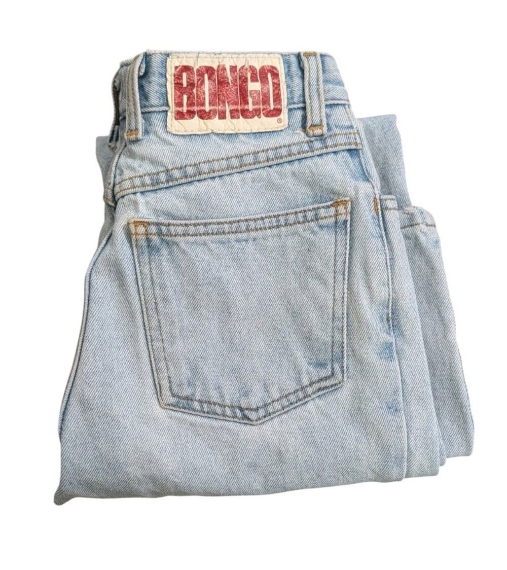 Vintage Bongo Jeans Size 1 L Juniors Blue High Rise Mom Tapered 90s Denim Mexico